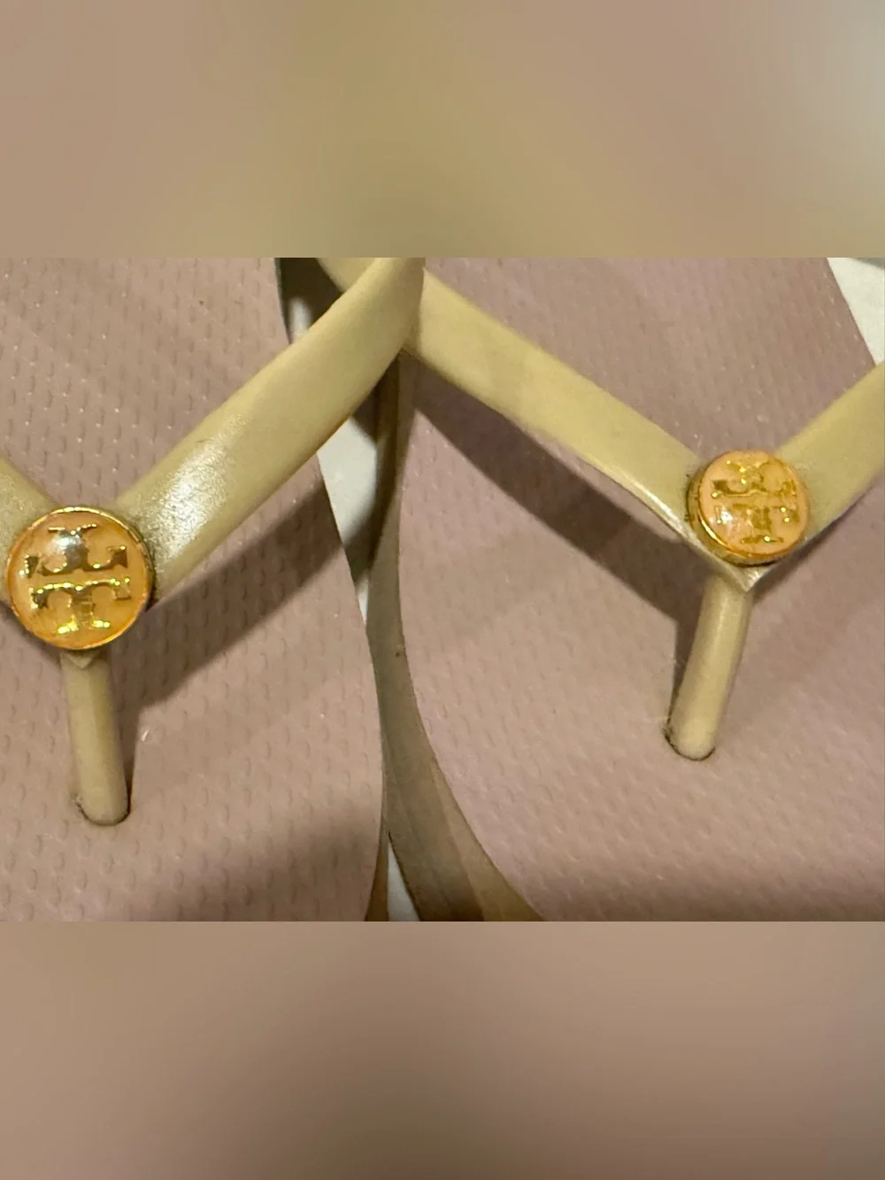 Tory Burch Beige-Strap Pink Tan‎ Footbed Platform Sandals Sz 7 M